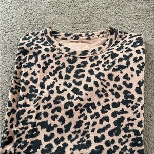 Leopard Print Boyfriend Short Sleeve Top
